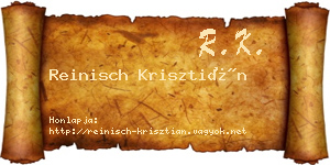 Reinisch Krisztián névjegykártya